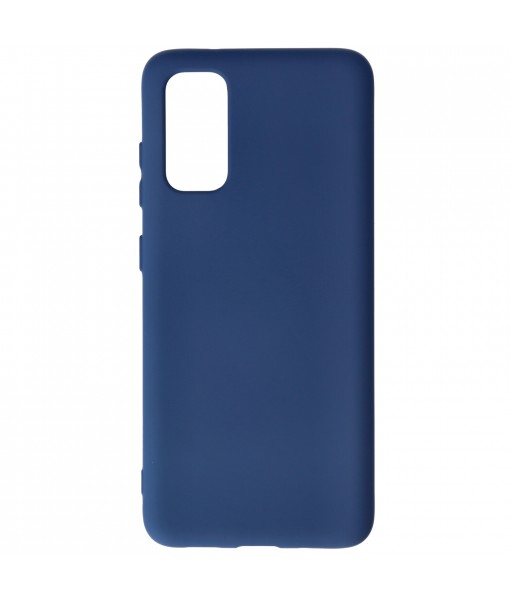 Husa Samsung Galaxy A21s, SIlicon Catifelat cu interior Microfibra, Albastru Marine